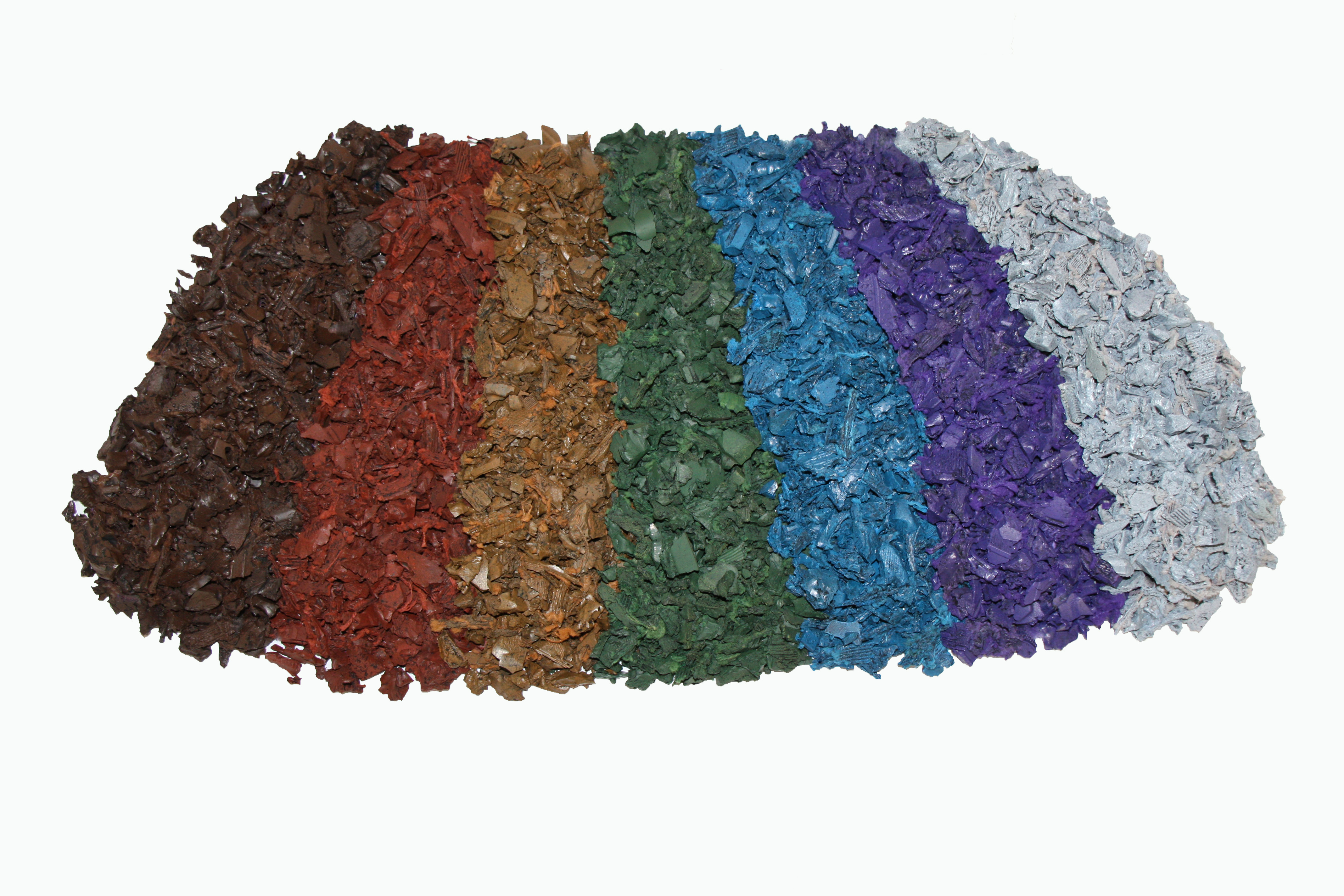 Vibrant, Durable Rubber Colorant sample rainbow rubber